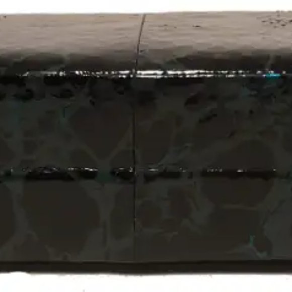 Tonya Hawkes Black Teal and Green Leather Paint Splatter Convertible Clutch - Picture 4 of 8